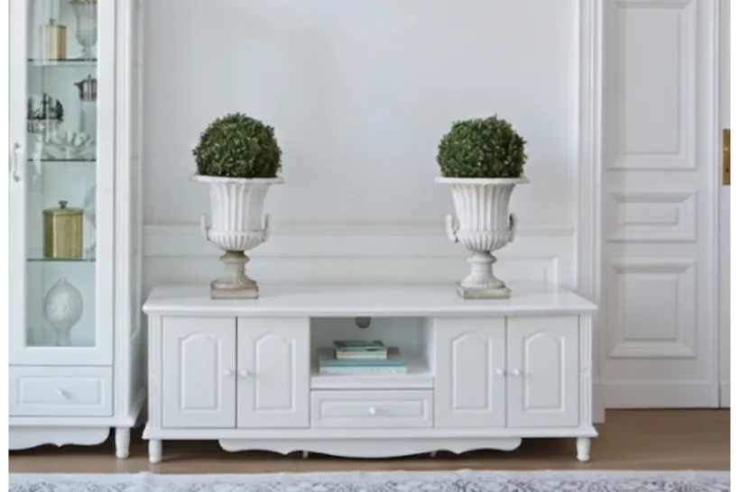 Arrediorg Madia porta TV stile provenzale bianco Princess 861