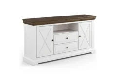 Arrediorg Madia shabby country in pino massello bianca e tabacco