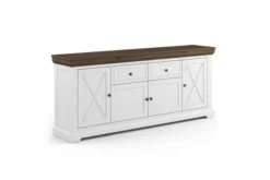 Arrediorg Mobile buffet pino massello bicolore bianco-tabacco shabby country