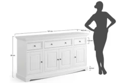 Arrediorg Mobile buffet pino massello grafite top naturale shabby chic