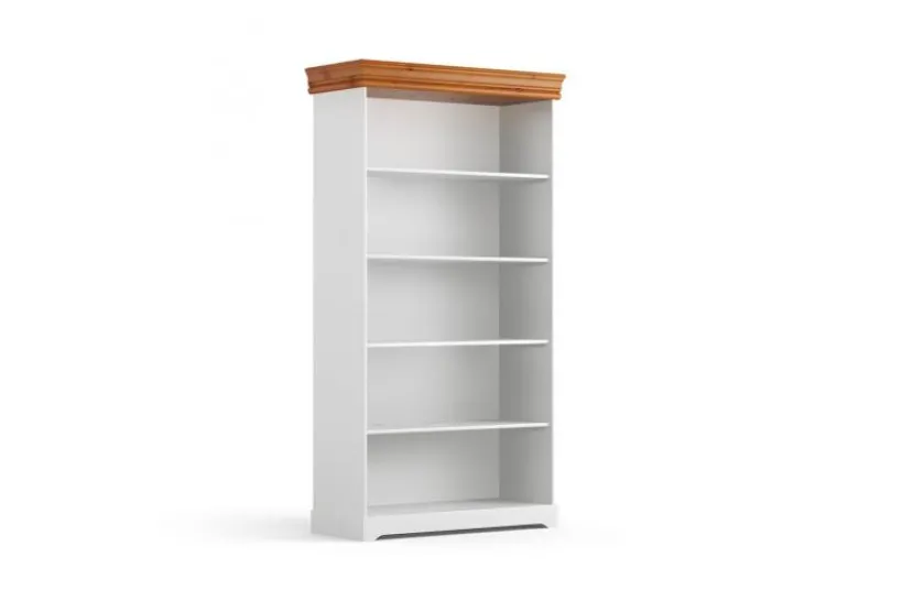 Arrediorg Mobile libreria shabby legno massello bianca top miele stile toscano