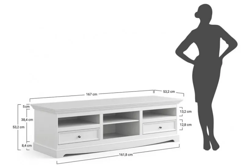 Arrediorg Mobile tv pino massello grafite e naturale shabby chic