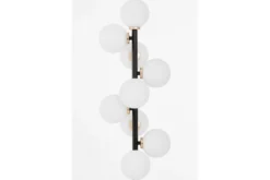 Arrediorg Piantana con palle in vetro bianco e metallo e oro caldo PETRICA W9