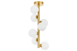 Arrediorg Plafoniera moderna ottone con 7 sfere in vetro PETRICA W7