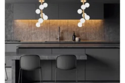 Arrediorg Plafoniera moderna ottone con 7 sfere in vetro PETRICA W7