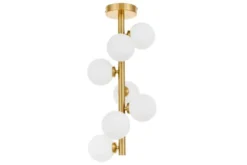 Arrediorg Plafoniera moderna ottone con 7 sfere in vetro PETRICA W7