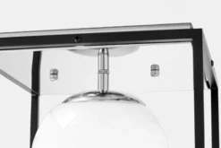 Arrediorg Plafoniera quadrata di design in metallo cromo con sfera in vetro bianco MALDINI W1