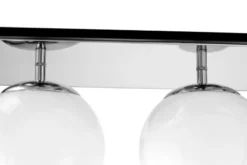 Arrediorg Plafoniera rettangolare in metallo nero di design con 3 sfere in vetro bianco MALDINI W3