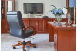 Arrediorg Poltrona classica pelle nera Lider