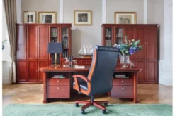 Arrediorg Poltrona direzionale da ufficio in pelle nera Consul