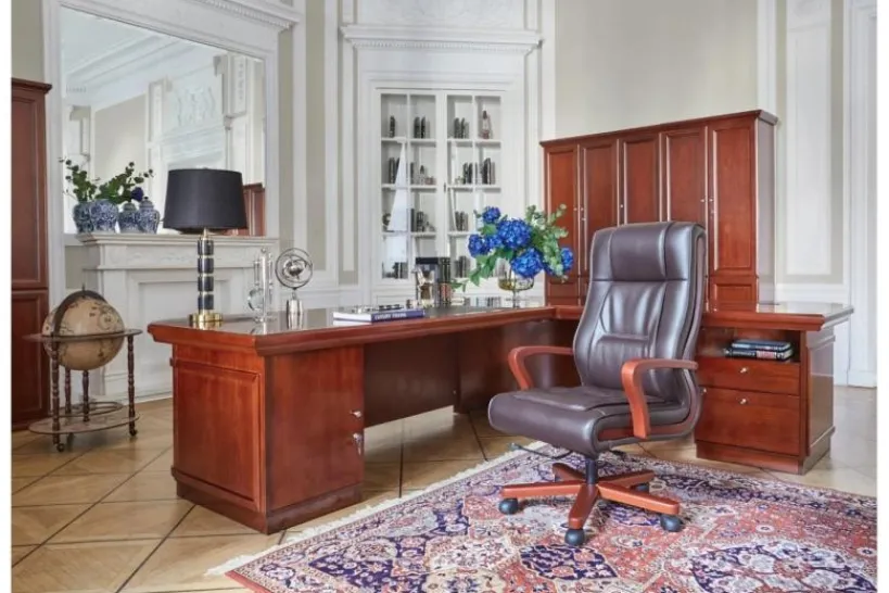Arrediorg Poltrona per scrivania in pelle Ambassador