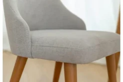 Arrediorg Poltroncina da pranzo imbottita grigia gambe faggio BRESSO