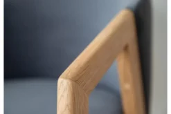 Arrediorg Poltroncina moderna velluto grafite e rovere FORIO