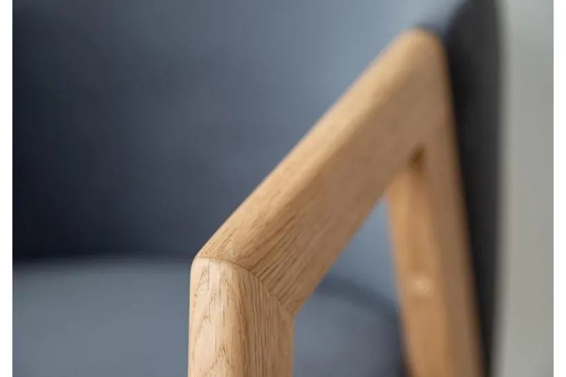 Arrediorg Poltroncina moderna velluto grafite e rovere FORIO