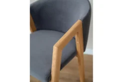 Arrediorg Poltroncina moderna velluto grafite e rovere FORIO
