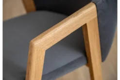 Arrediorg Poltroncina moderna velluto grafite e rovere FORIO