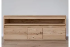 Arrediorg Porta TV con ripiano legno massello di naturale LED integrato