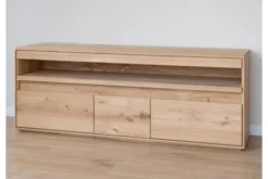 Arrediorg Porta TV con ripiano legno massello di naturale LED integrato