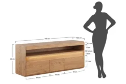Arrediorg Porta TV con ripiano legno massello di naturale LED integrato