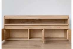 Arrediorg Porta TV con ripiano legno massello di naturale LED integrato