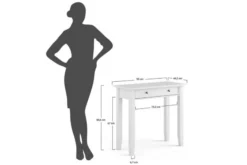Arrediorg Postazione da trucco shabby chic pino massello tinto bianco noce