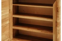 Arrediorg Scarpiera chiusa in legno naturale di massello oliato