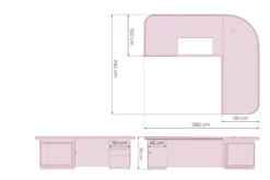 Arrediorg Scrivania angolare classica 280 cm PRESTIGE B810