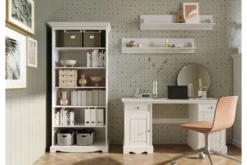 Arrediorg Scrivania shabby chic bianca in pino massello