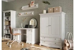 Arrediorg Scrivania shabby chic bianca in pino massello