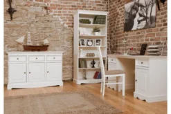 Arrediorg Scrivania shabby chic bianca in pino massello