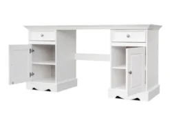 Arrediorg Scrivania shabby chic bianca in pino massello