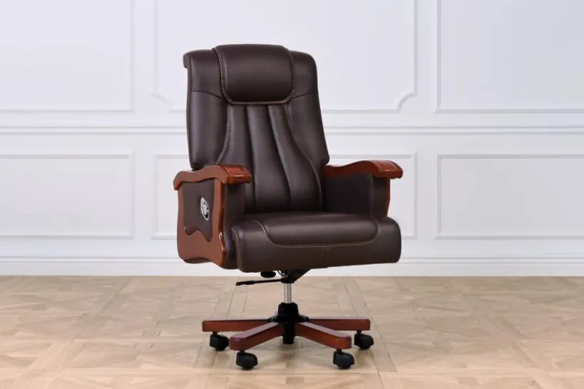 Arrediorg Sedia con rotelle per ufficio in pelle Prestige