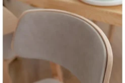 Arrediorg Sedia da pranzo in velluto beige con gambe in faggio COMO