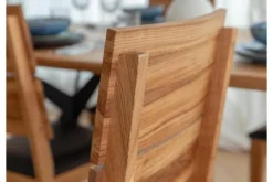 Arrediorg Sedia design moderno massello e seduta ecopelle marrone VERTO