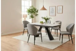 Arrediorg Sedia imbottita grigia design moderno SIENA