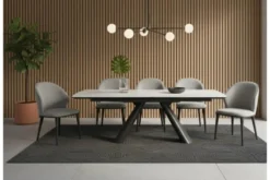 Arrediorg Sedia imbottita grigia design moderno SIENA