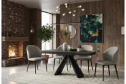 Arrediorg Sedia imbottita grigia design moderno SIENA