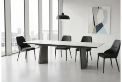 Arrediorg Sedia imbottita nera stile moderno MONOLIT
