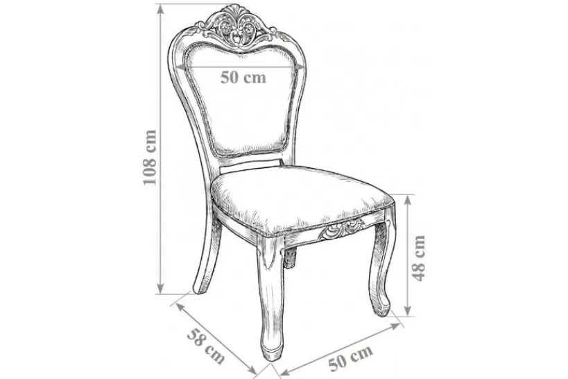 Arrediorg Sedia in legno imbottita velluto rosa stile provenzale Princess 827