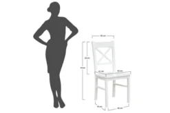 Arrediorg Sedia legno massello di faggio bianco sedile color noce shabby chic