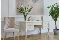 Arrediorg Sedia rosa imbottita provenzale gambe faggio PRINCESS 83