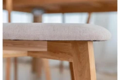 Arrediorg Sedia massello con imbottitura in tessuto beige LEON