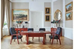 Arrediorg Sedia sala riunioni in pelle nera Consul