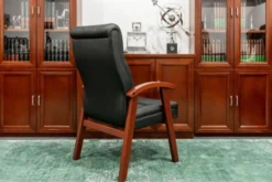 Arrediorg Sedia sala riunioni in pelle nera Consul