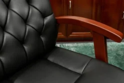 Arrediorg Sedia sala riunioni in pelle nera Consul