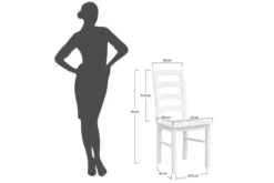 Arrediorg Sedia schienale alto faggio massello bianco seduta color noce shabby chic