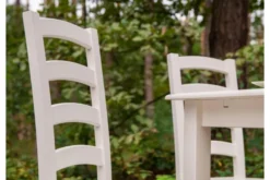 Arrediorg Sedia schienale doghe faggio massello bianco e rovere shabby chic