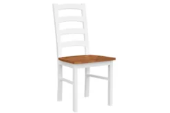 Arrediorg Sedia schienale doghe faggio massello bianco e rovere shabby chic