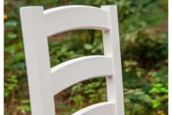 Arrediorg Sedia schienale doghe faggio massello bianco e rovere shabby chic