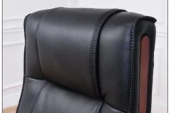 Arrediorg Sedia ufficio direzionale in pelle nera Ambassador